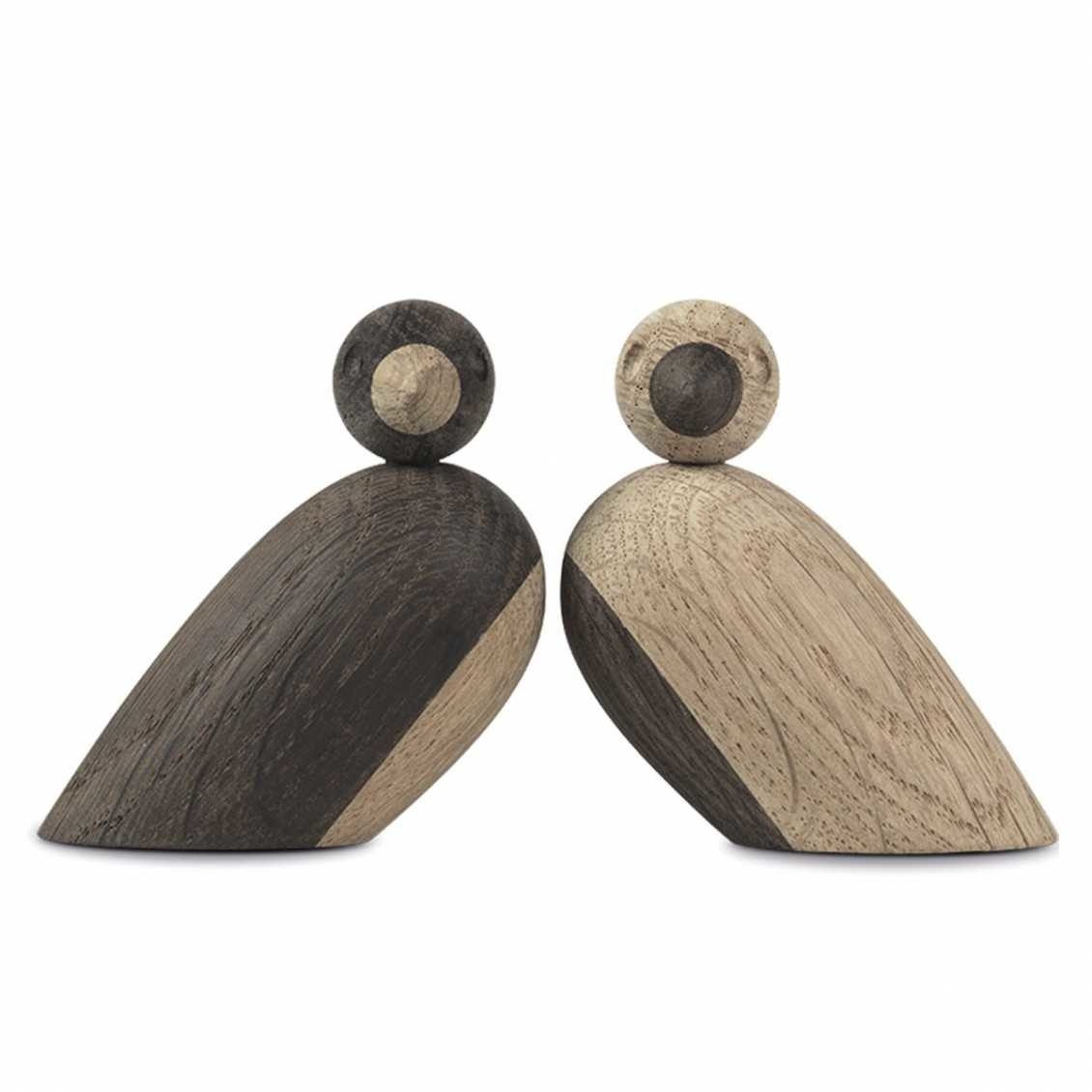 Kay Bojesen Pair of Sparrows oak/smoked oak