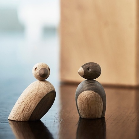 Kay Bojesen Pair of Sparrows oak/smoked oak