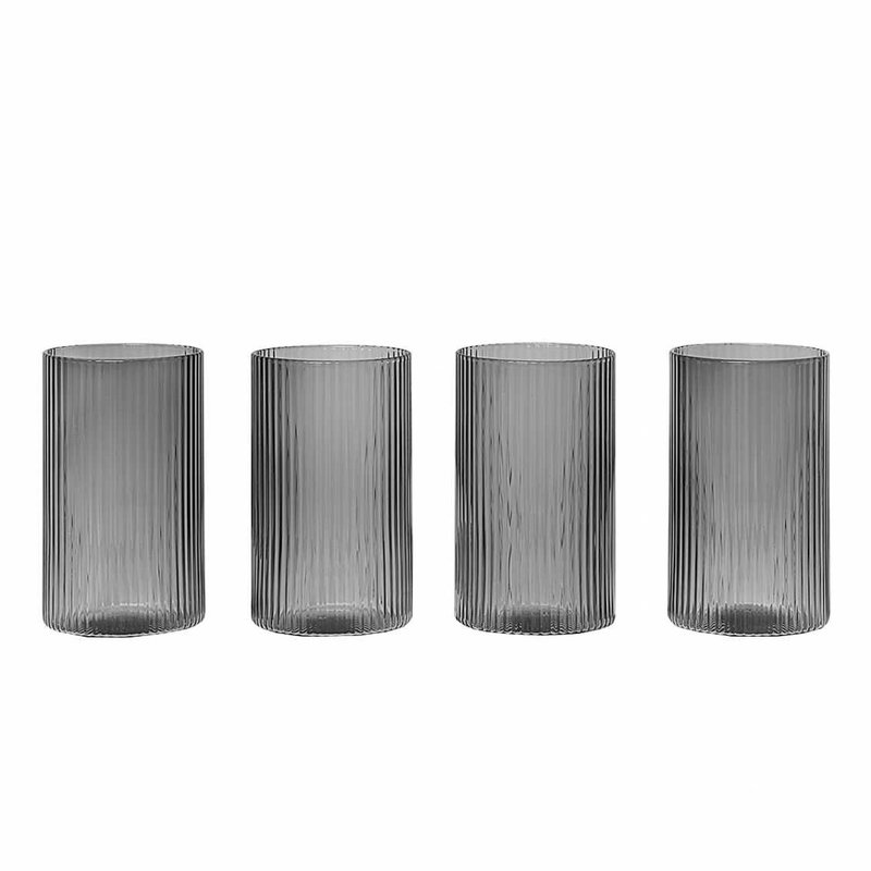 Ferm Living Ripple Verrines Set of 4 - Smoked Grey