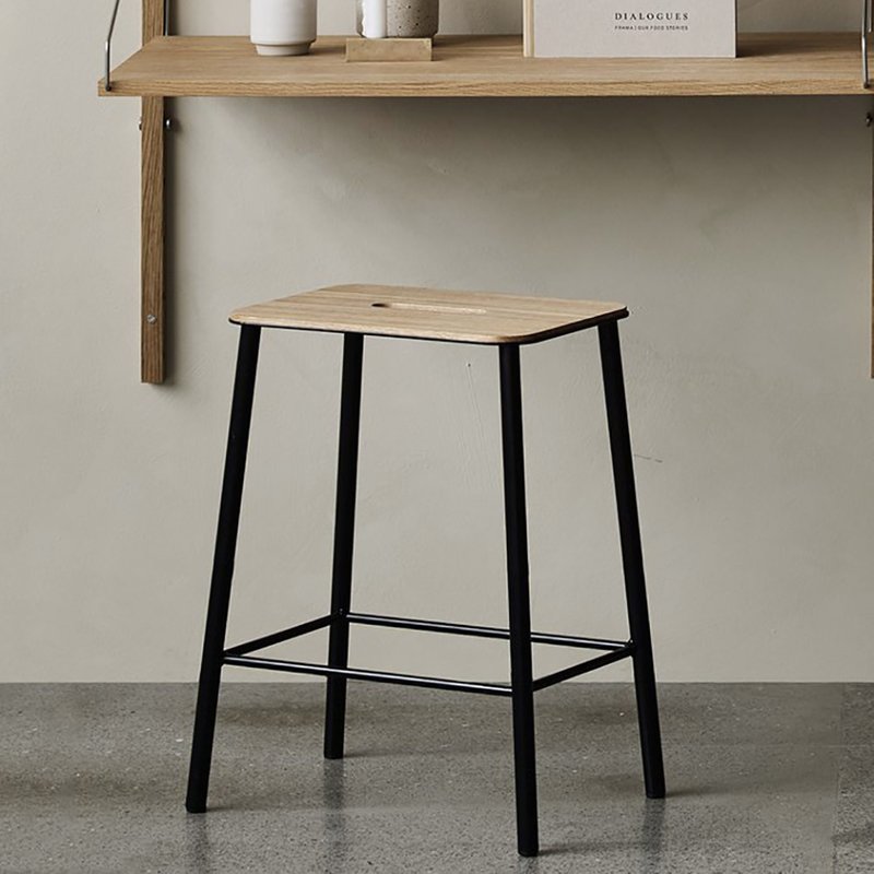 FRAMA ADAM stool | H65 | natural leather | raw steel
