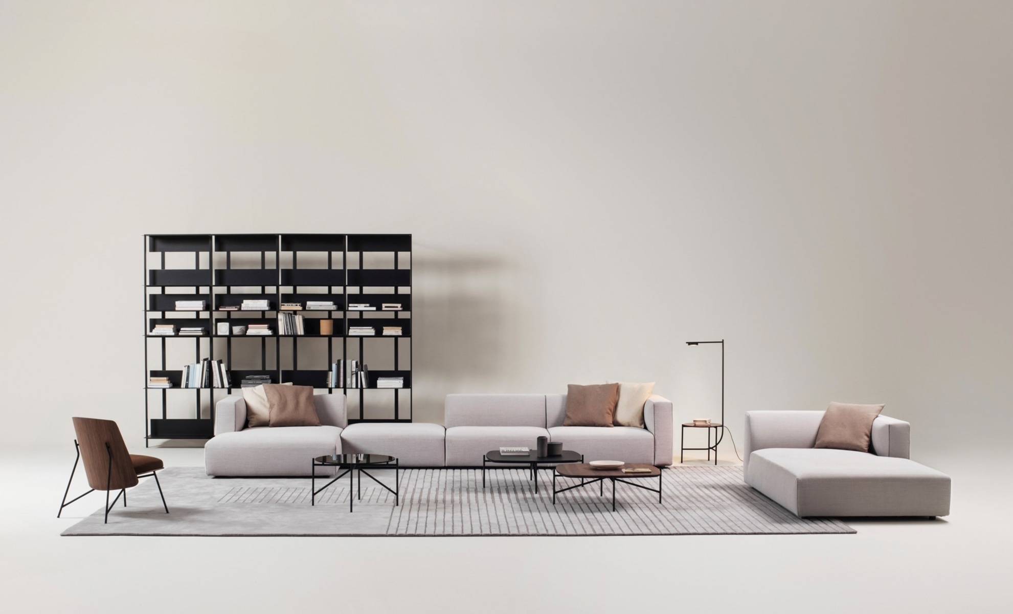 Prostoria Modulaire sofa MATCH L 83 - 2seater+armrestL + island + chaiselongueR - CREPE300