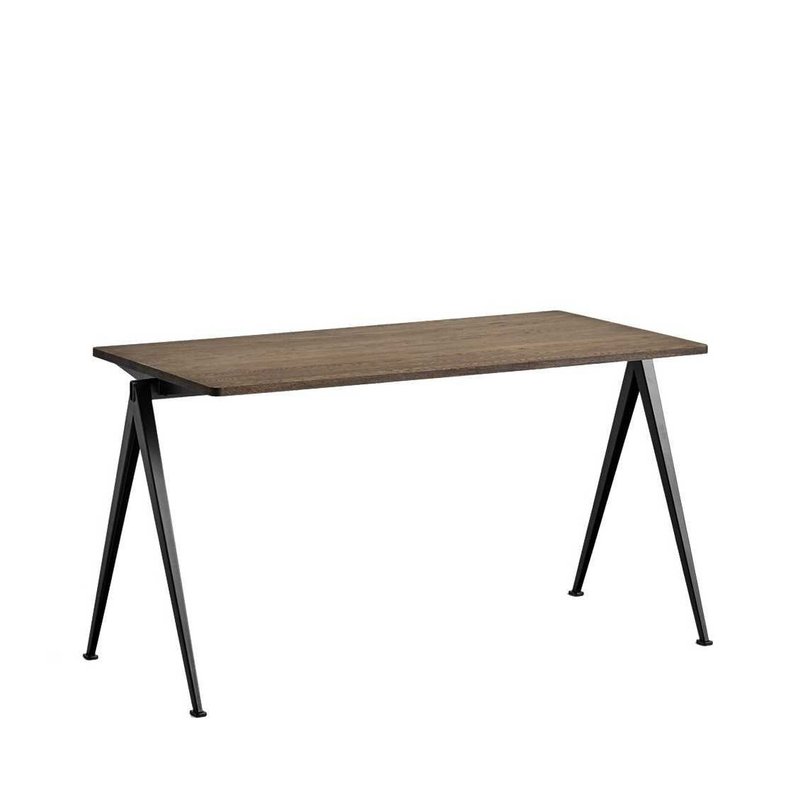 HAY Pyramid Table 01 Desk 140 x 75 - Smoked Solid Oak/Black Frame - SHOWROOM MODEL