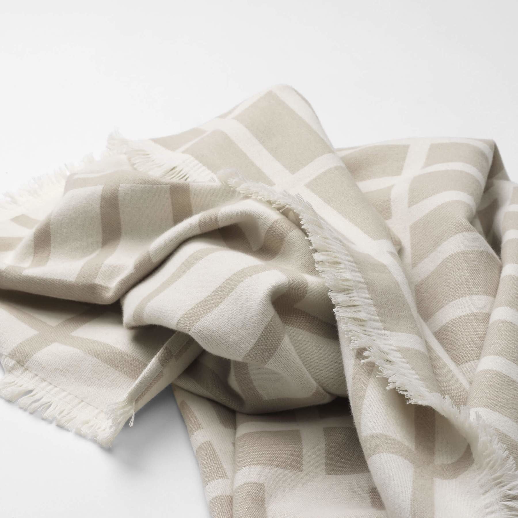Kristina Dam Contemporary Throw - Beige/Off-White