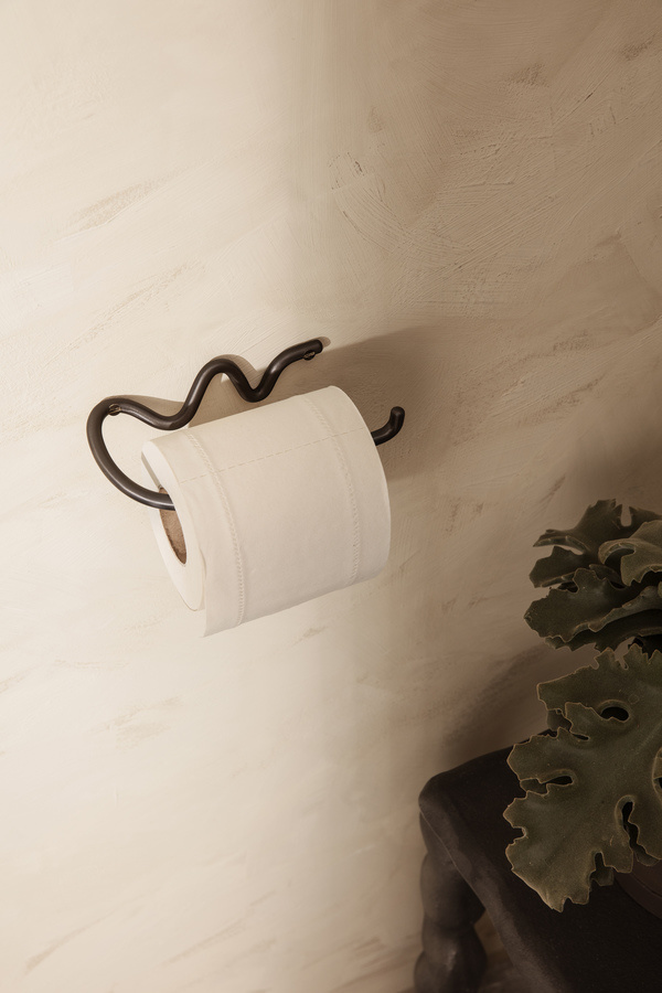 Ferm Living Curvature Toilet Paper Holder - Black Brass