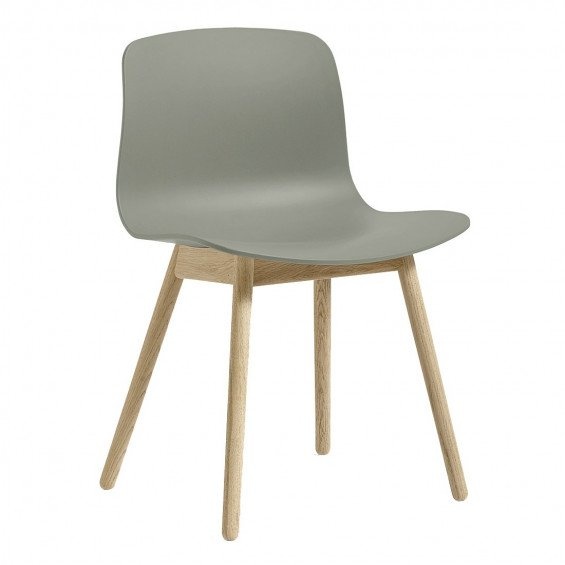 HAY AAC12 Chair - Oak Soap base/Pastel green shell w. felt glider - SHOWROOM MODEL