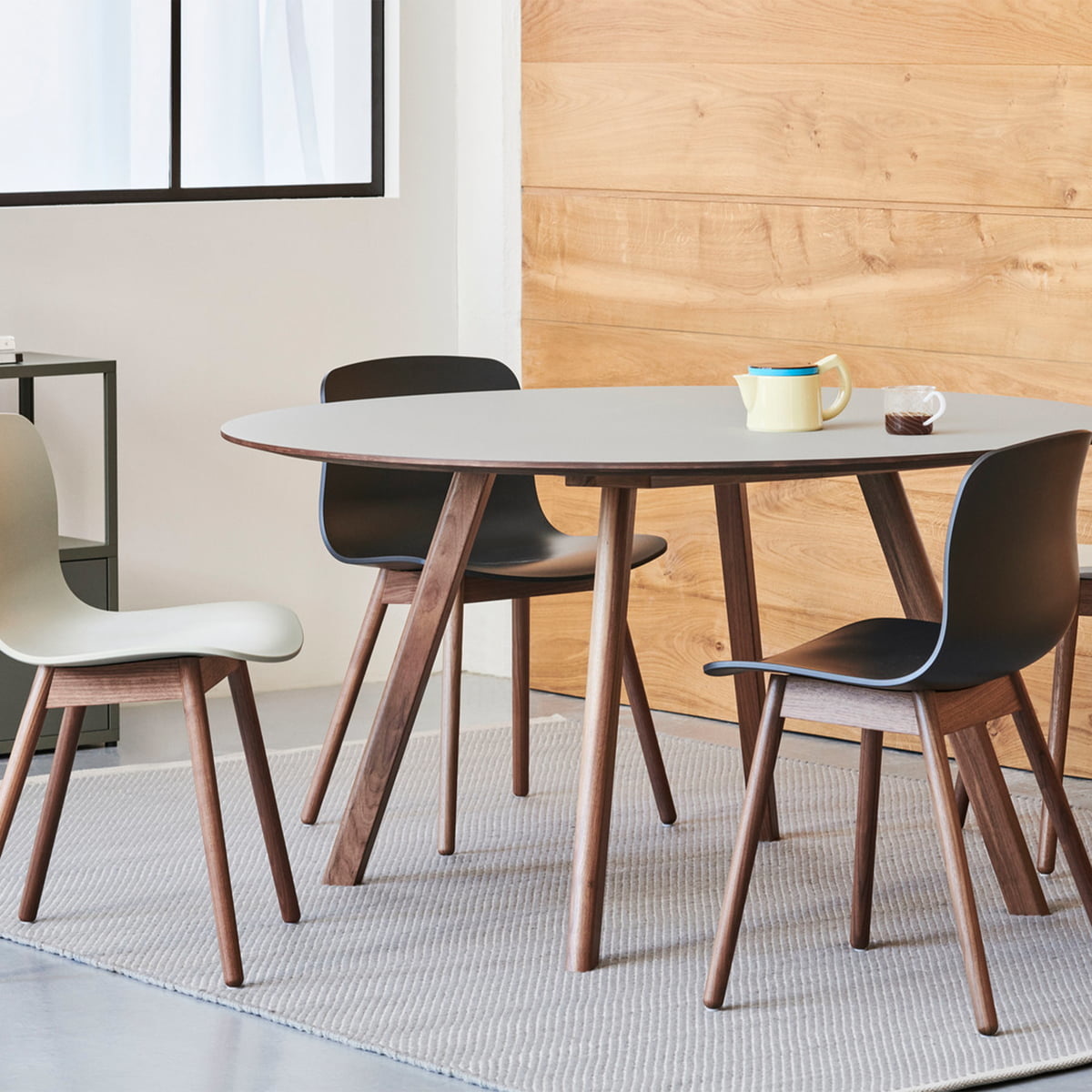 HAY AAC12 Chair - Oak Soap base/Pastel green shell w. felt glider - SHOWROOM MODEL