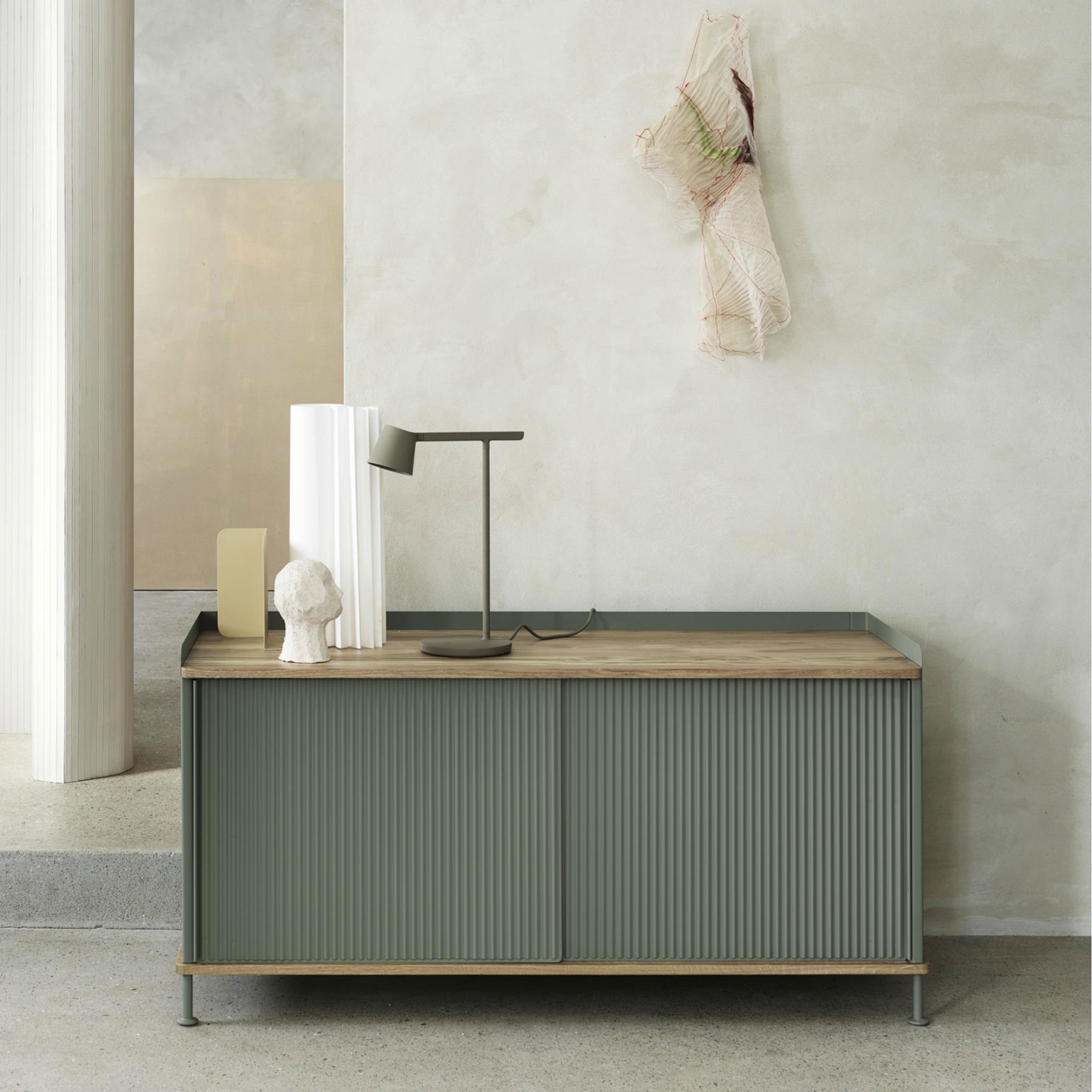 Muuto Enfold Sideboard - Low - Oak/Dusty Green
