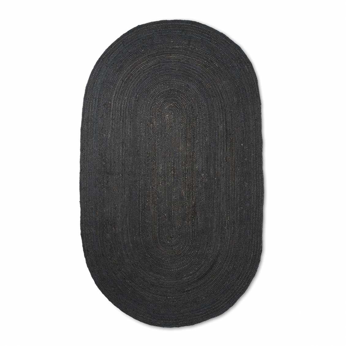 Ferm Living Eternal Oval Jute Rug Small - Black
