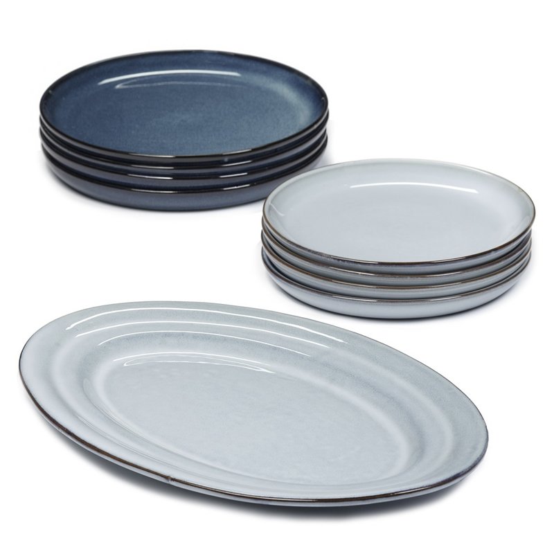 Serax DINNER SET PURE L40,4 x B19,3 x H27 BLAUW GEGLAZUURD