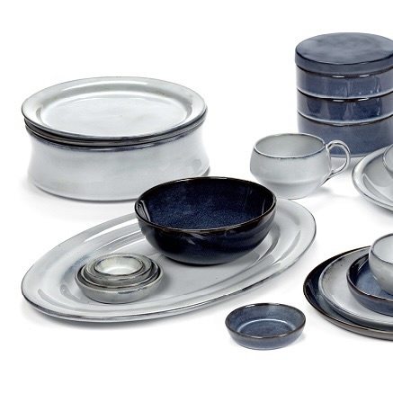 Serax DINNER SET PURE L40,4 x B19,3 x H27 BLAUW GEGLAZUURD