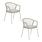 Pedrali Armchair PANAREA, seat and back cushion, frame powder-coated, flat rope beige - Set of 2