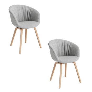 HAY AAC23 Soft Chair (About A Chair23) - Lacquered oak Re-wool/128 w. felt glider - SHOWROOM MODEL  SET OF 2