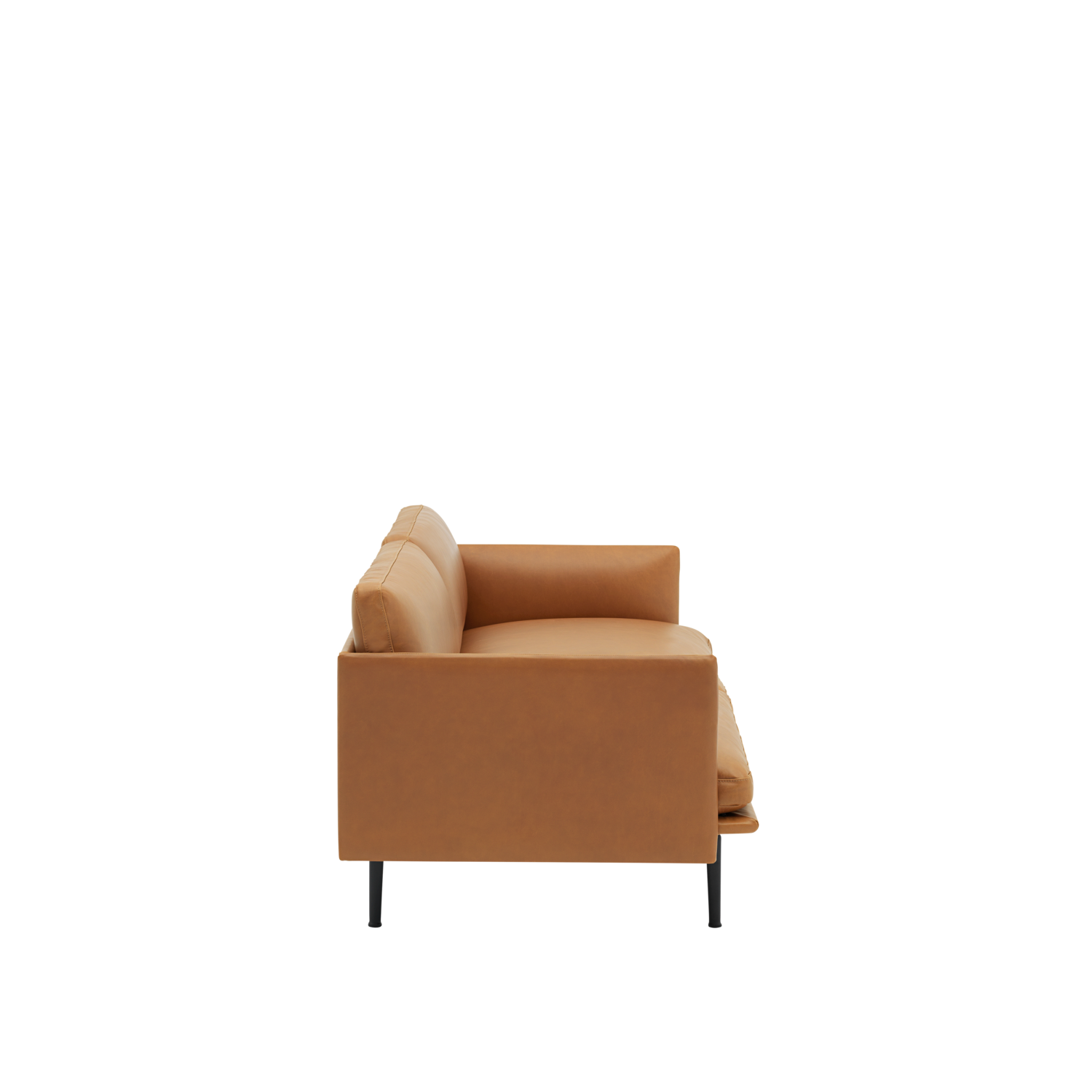 Muuto OUTLINE SOFA 3-Seater - Refine Leather Cognac/Black