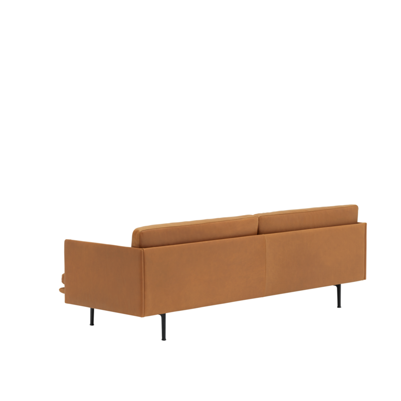 Muuto OUTLINE SOFA 3-Seater - Refine Leather Cognac/Black