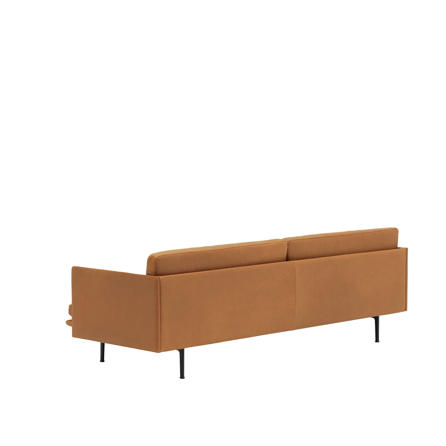Muuto OUTLINE SOFA 3-Seater - Refine Leather Cognac/Black