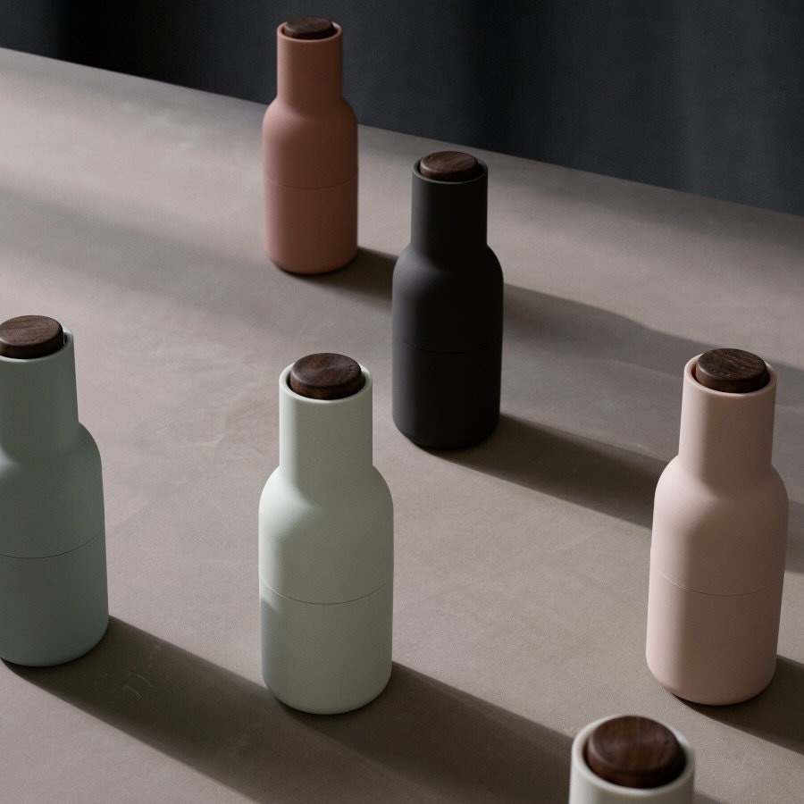 Audo Copenhagen Bottle Grinder, Nudes, Walnut, 2-pack