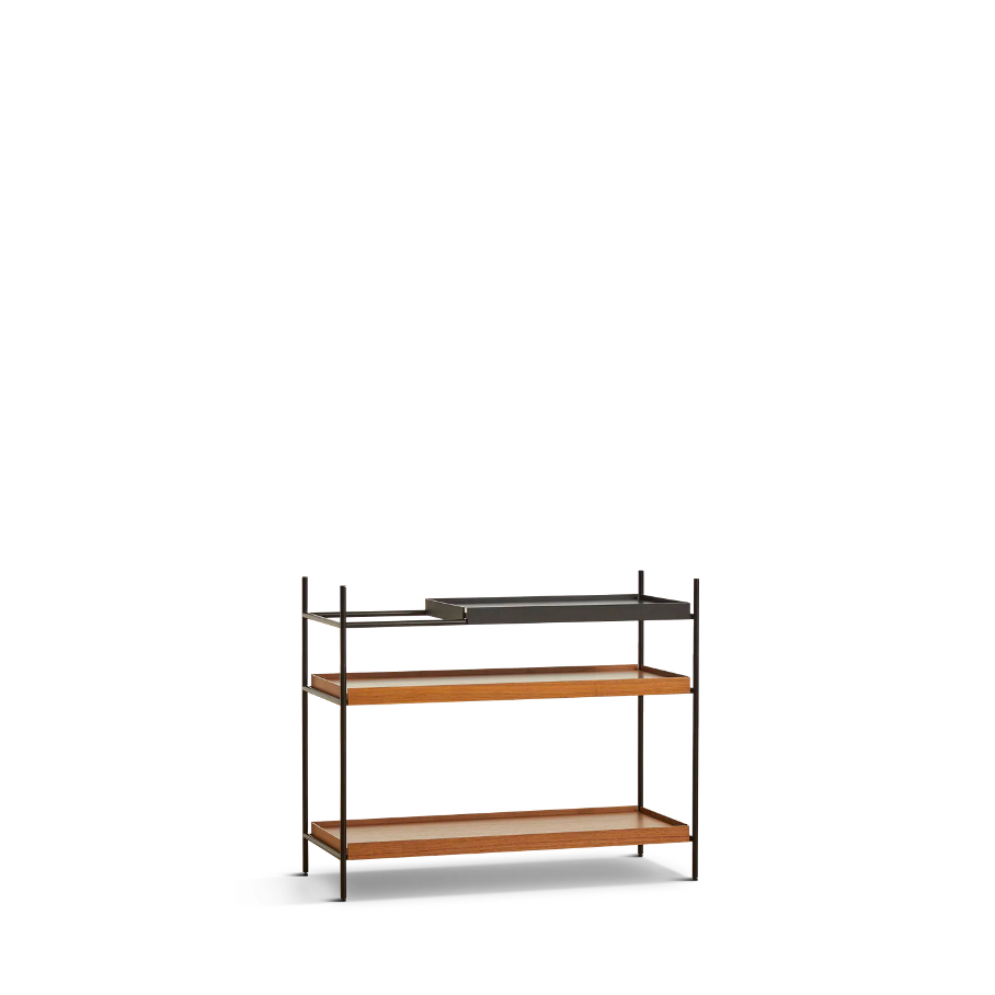 WOUD Tray Shelf Low, Walnut/Black