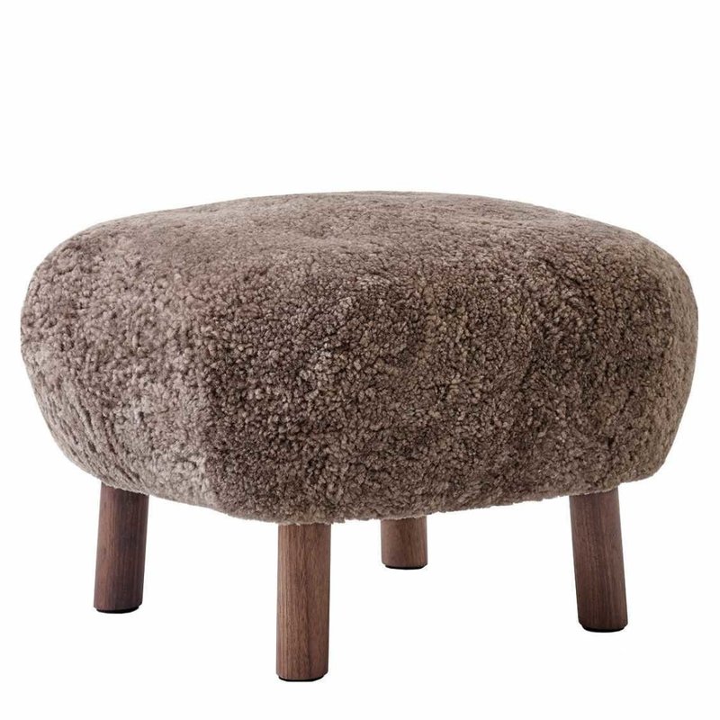 &Tradition Little Petra Pouf - Sheepskin Sahara/Walnut