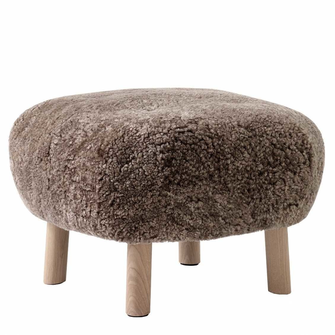 &Tradition Little Petra Pouf - Sheepskin Sahara/Oak