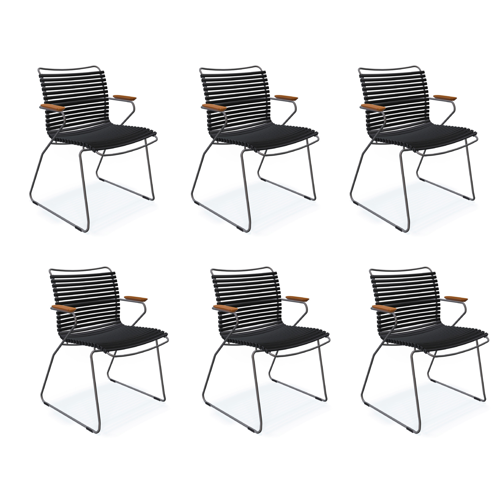 Houe Click Dining Chair with armrests Black Set of 6