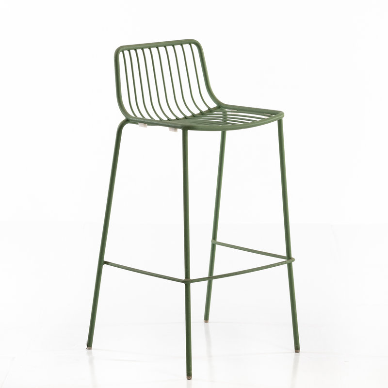 Pedrali Barstool NOLITA 3657, seat height 650mm, sage green powder coated for outdoor (VE100)