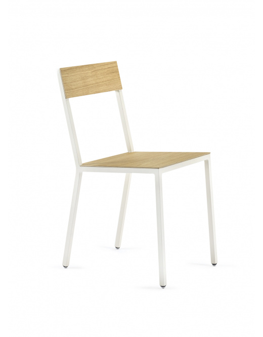 Valerie Objects ALU Chair Oak Seat/Oak Back - White Frame