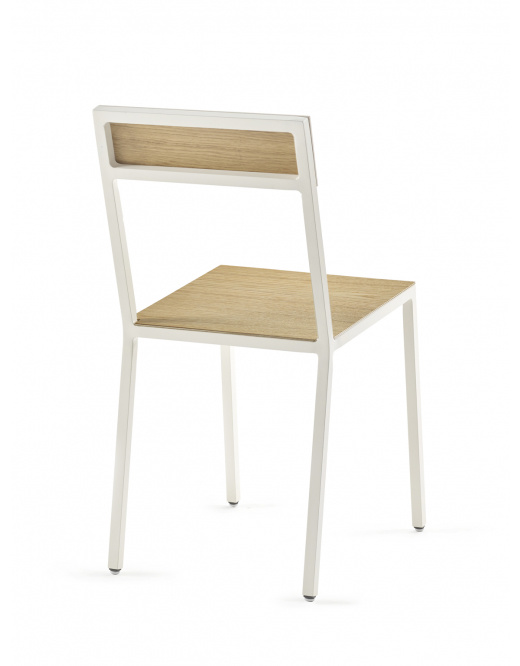 Valerie Objects ALU Chair Oak Seat/Oak Back - White Frame
