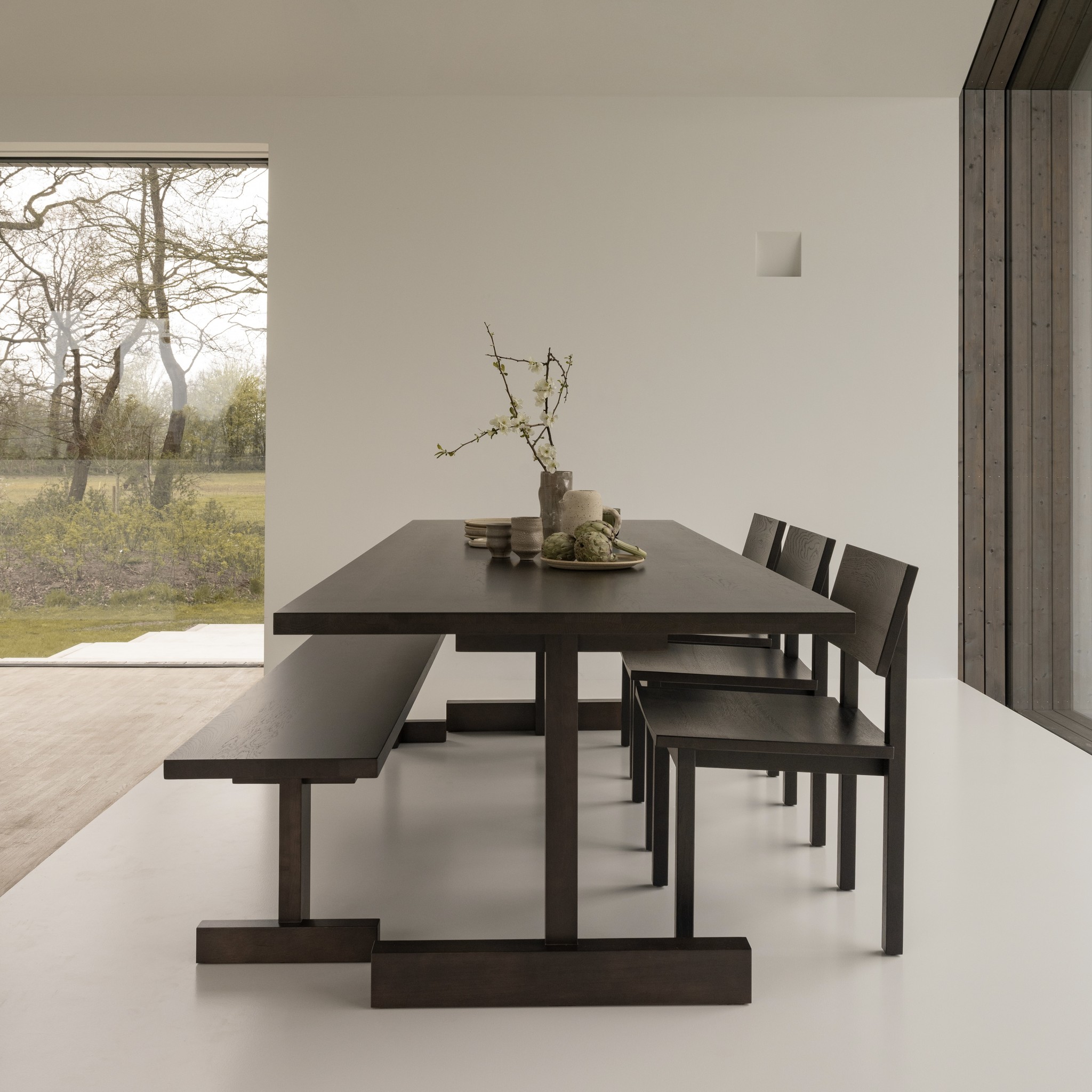 STUDIO HENK Eettafel rechthoekig - Base - 200 x 90 cm - standaard - Eiken gerookt gebeitst