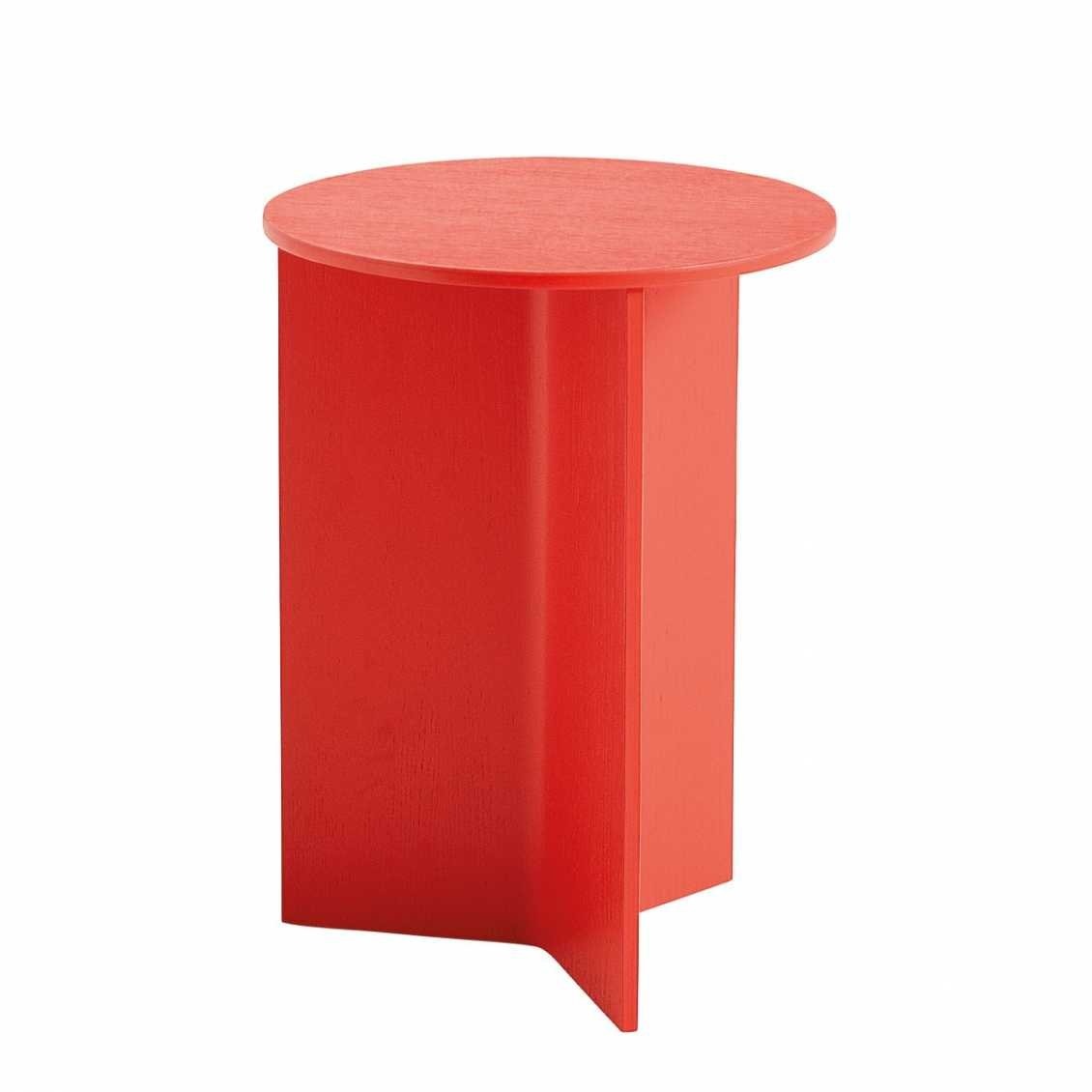 HAY Slit Table Wood - Round High 35cm Walnut