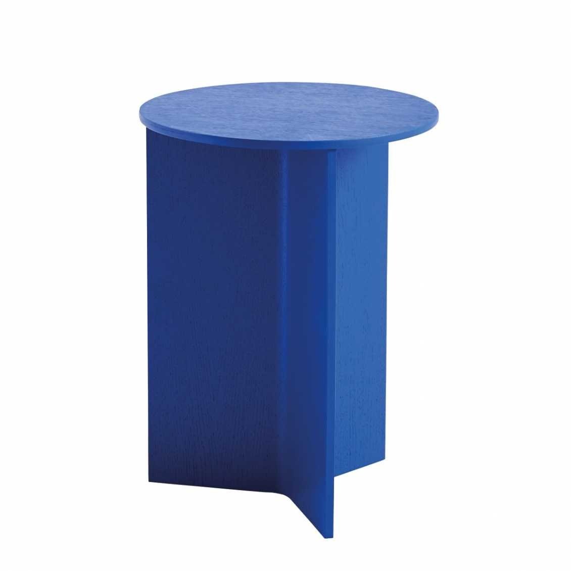 HAY Slit Table Wood - Round High 35cm Walnut