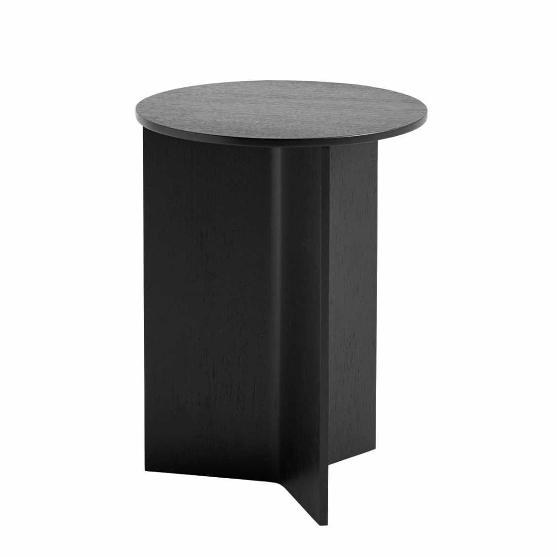 HAY Slit Table Wood - Round High 35cm Walnut