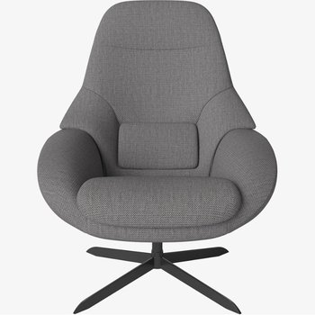 Bolia Saga Armchair - London multi grey - black steel