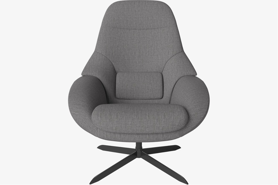 Bolia Saga Armchair - London multi grey - black steel