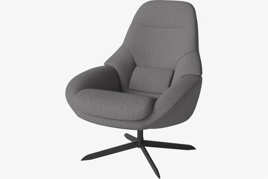 Bolia Saga Armchair - London multi grey - black steel
