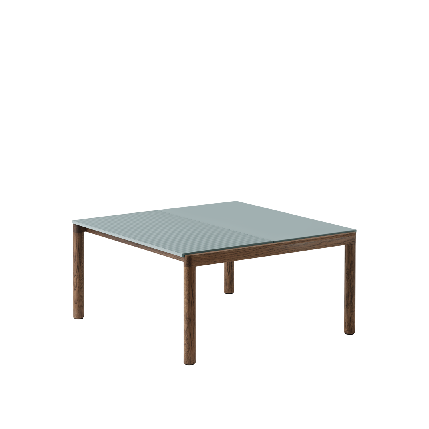 Muuto Couple Coffee Table 1 Plain 1 Wavy - Dark Oiled Oak