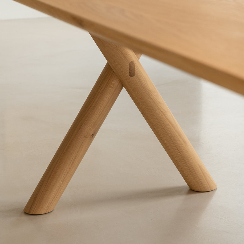 STUDIO HENK Eettafel plat ovaal - Slim X-type wood - 200 x 100 cm - radius - Eiken natural hardwax olie