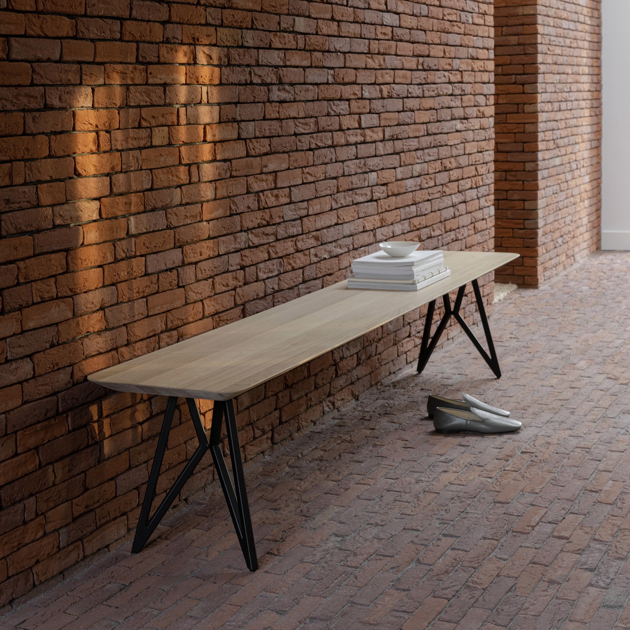 STUDIO HENK Butterfly Bank -Eiken natural light hardwax olie - 200 x 40 cm - verjongd