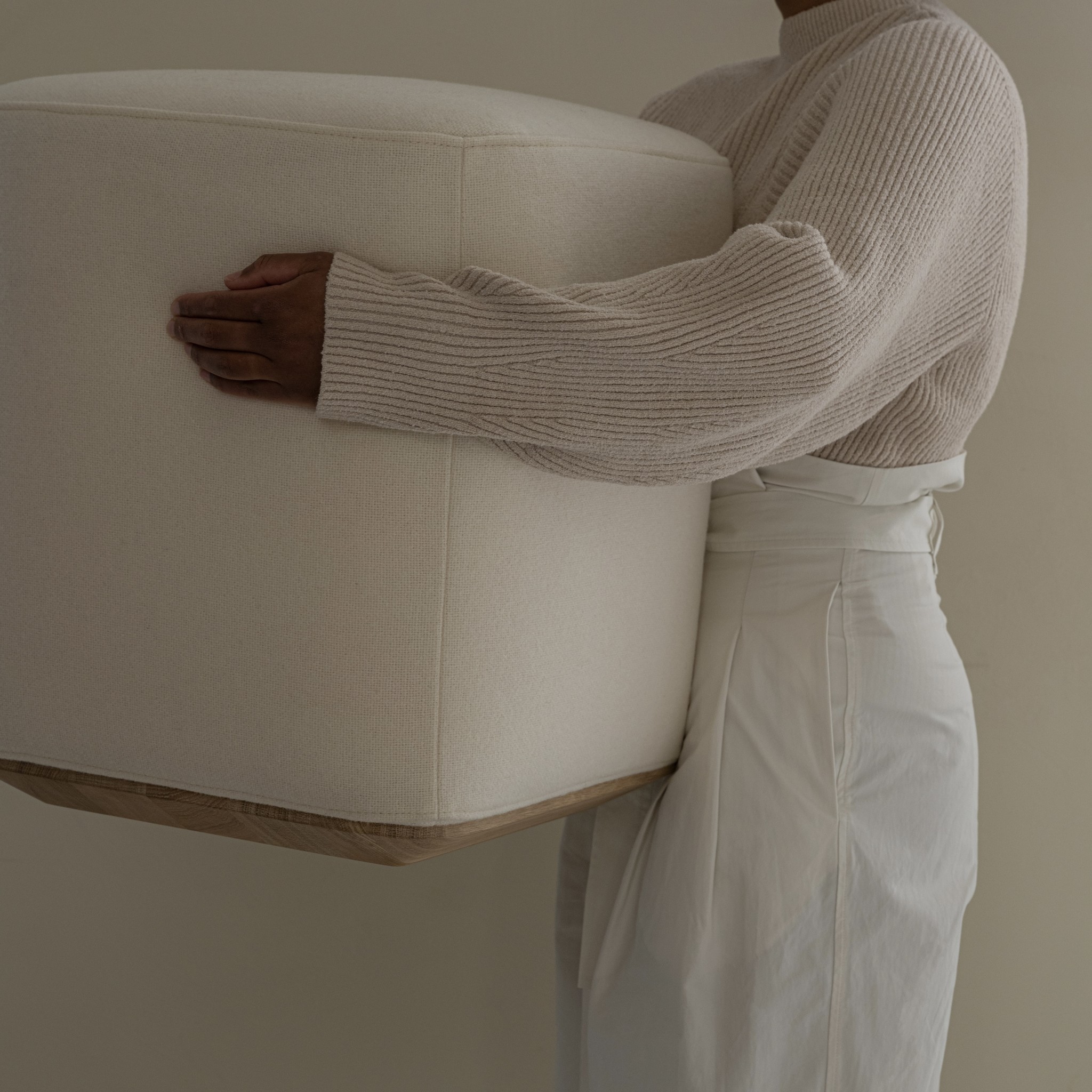 STUDIO HENK Poef Otto S - Eiken naturel light - Steelcut 2 220 - SHOWROOM MODEL