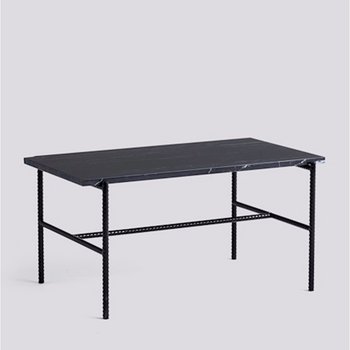 HAY Rebar Coffee table - soft black frame, black marble top - 80x49x40,5