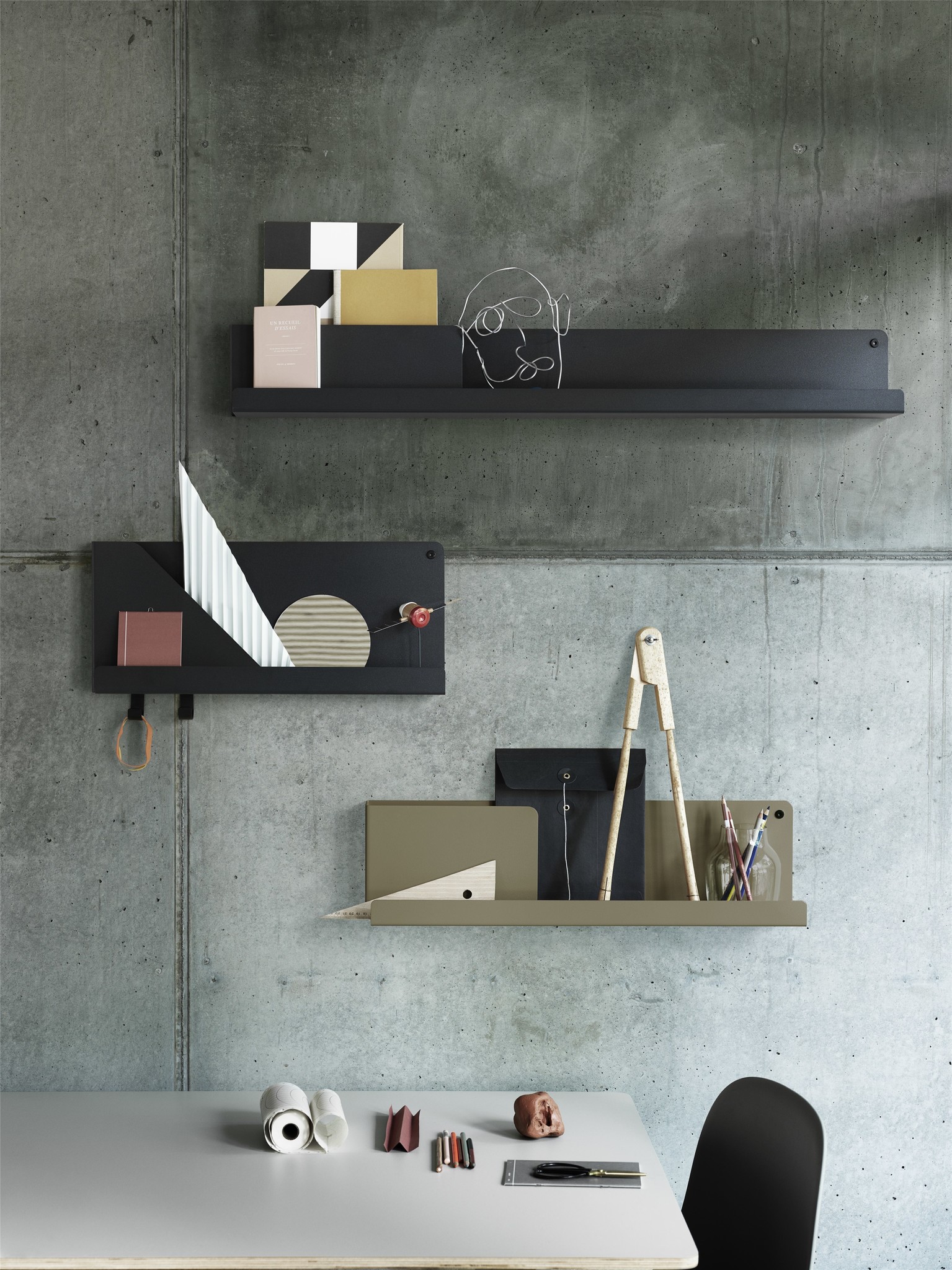 Muuto Folded Shelve 63 x 16.5 x 12.4 cm black