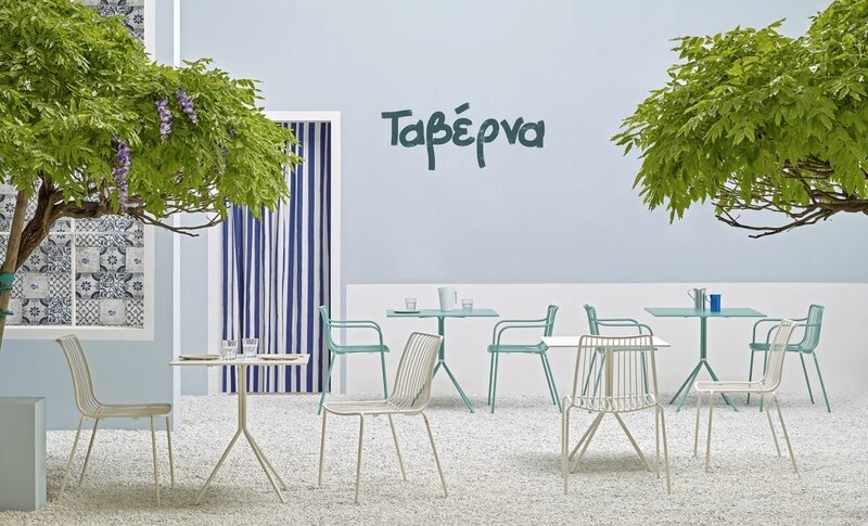 Pedrali Chair NOLITA with high back 3651, white powder coated for outdoor (BI200)