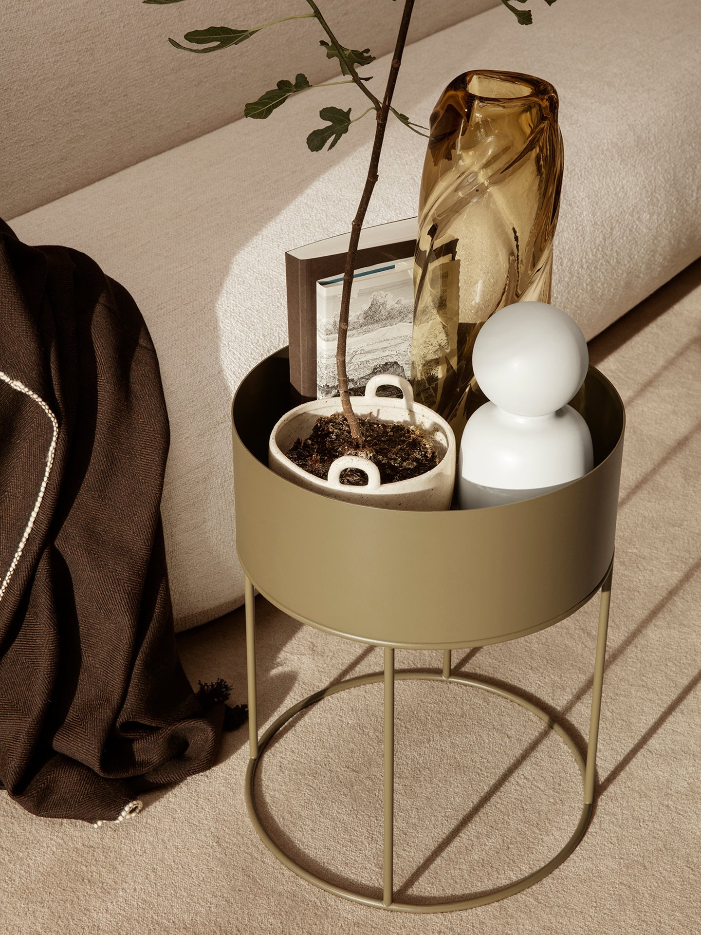 Ferm Living Plant Box Round - Olive