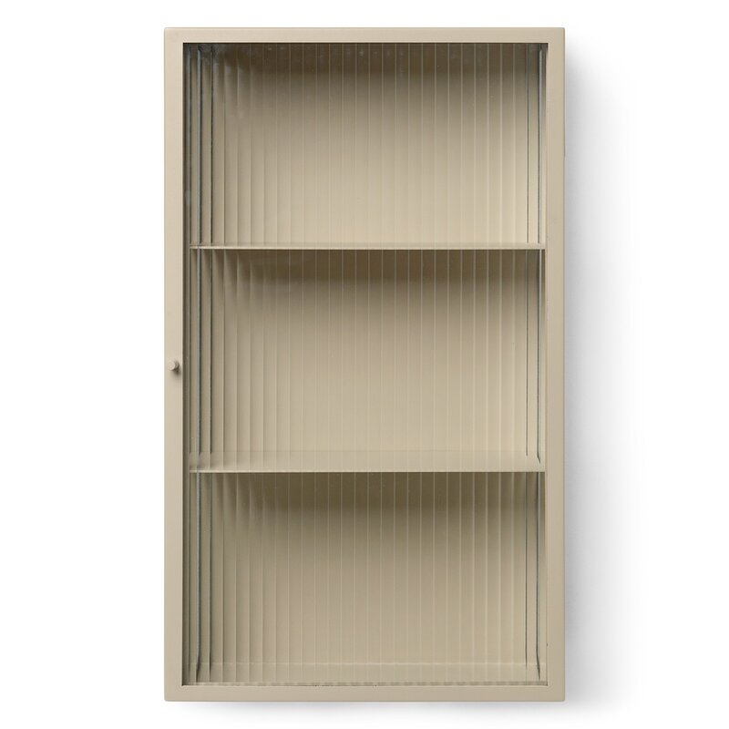 Ferm Living Haze Wall Cabinet - reeded glass - Cashmere