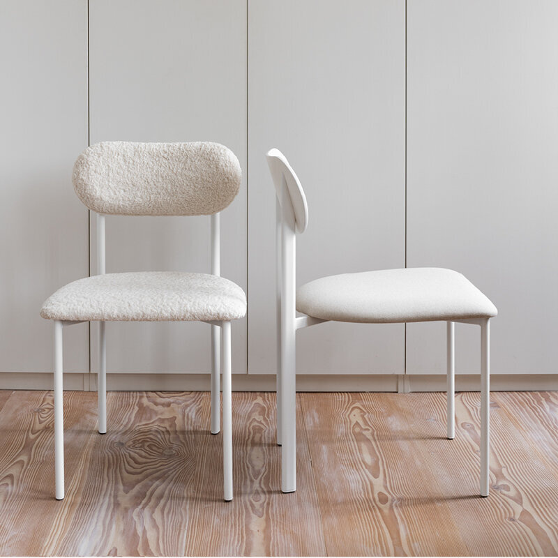 STUDIO HENK Oblique Chair zonder armleuning - zwart - Olbia ecru 102