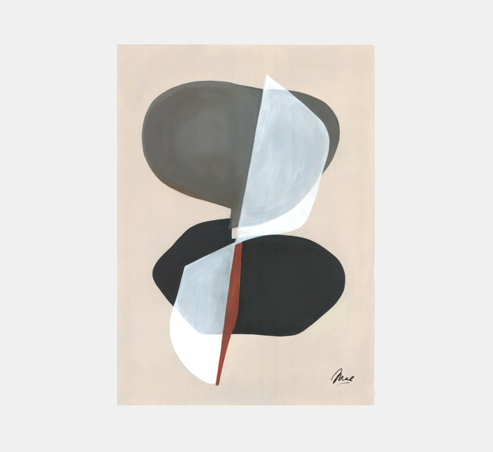 PAPER COLLECTIVE Acoustic panel - 120 x 168 cm - oak frame - Composition 01 Mae Studio