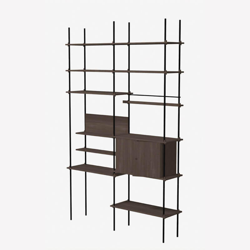 Moebe Shelving System Tall double - Smoked Oak