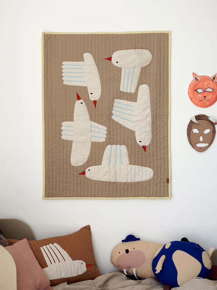 Ferm Living Bird Quilted Blanket