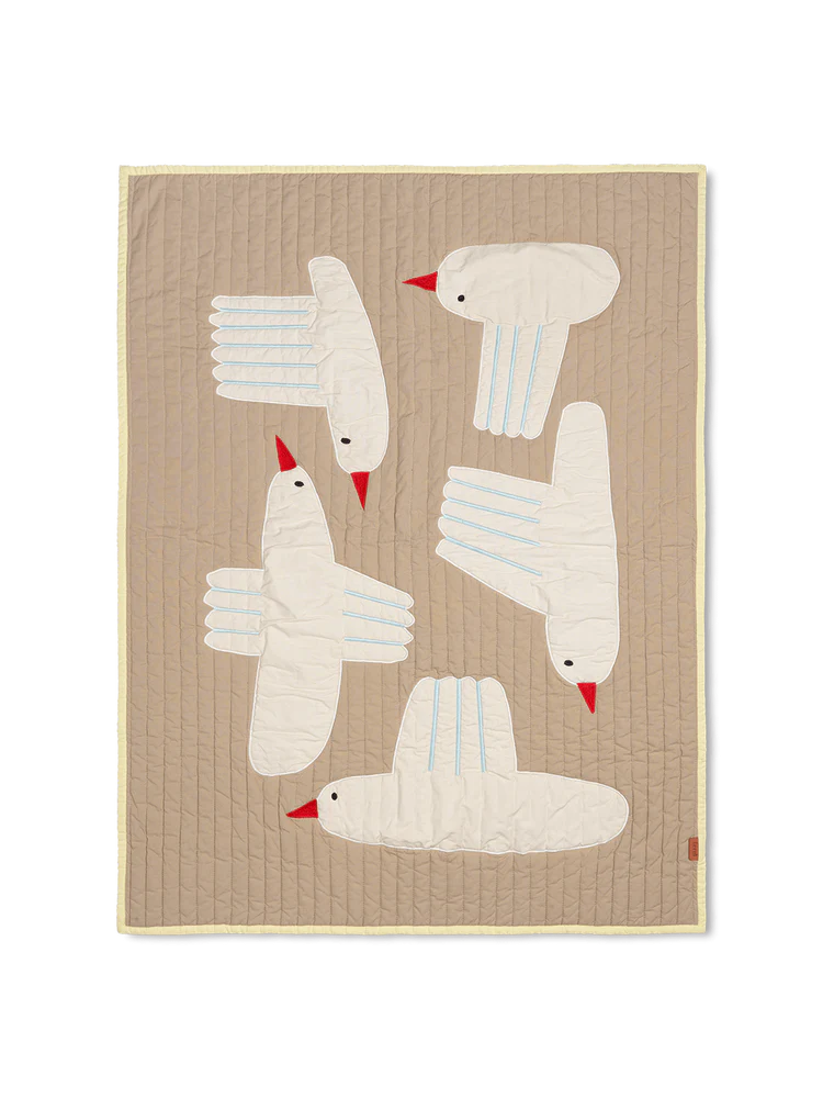 Ferm Living Bird Quilted Blanket