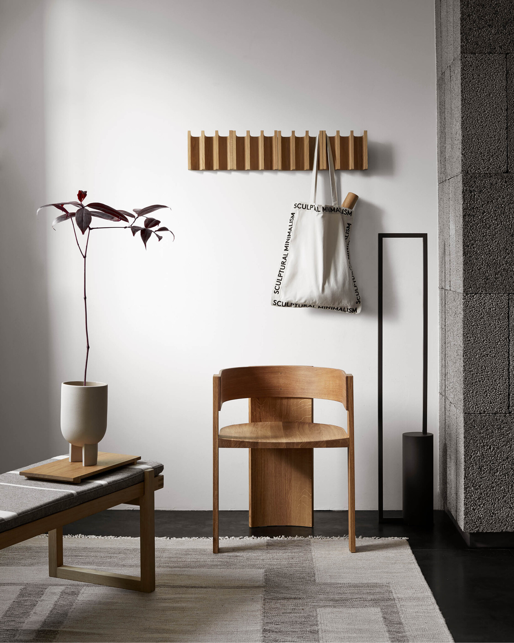 Kristina Dam Column Coat Rack - Warm Oiled Oak