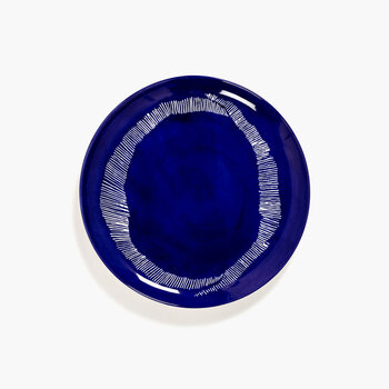 Serax Ottolenghi Feast Dinerbord donkerblauw L - witte strepen